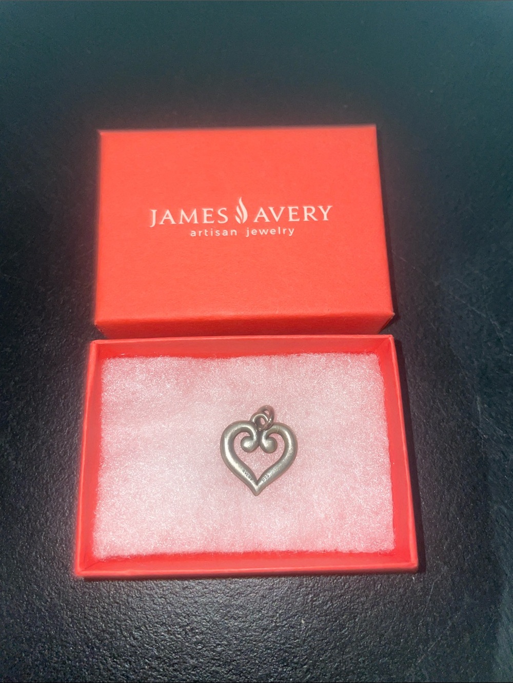 James Avery 925 Silver Open Heart Pendant with Scroll Detail